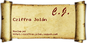 Cziffra Jolán névjegykártya