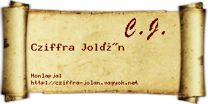 Cziffra Jolán névjegykártya